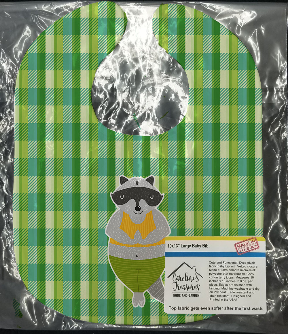 Raccoon Baby Bib Easy-Clean Baby Bib Baby Feeding Accessory Baby Mealtime Essential, 10 x 13, Multicolor