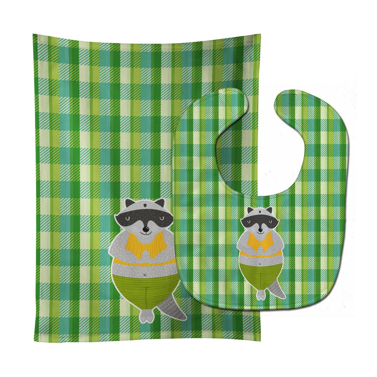Raccoon Baby Bib & Burp Cloth Easy-Clean Baby Bib Baby Feeding Accessory Baby Mealtime Essential