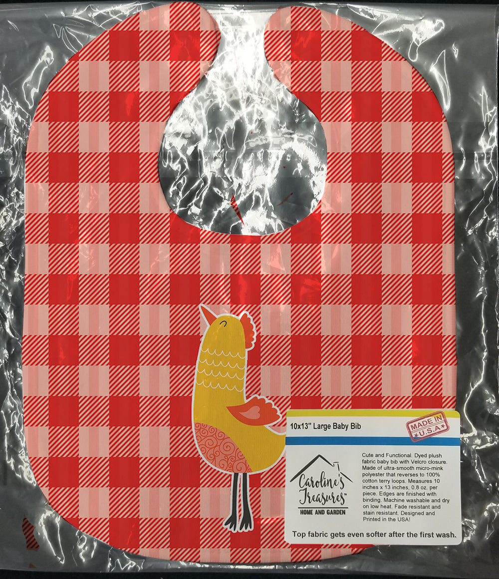 Chicken Baby Bib Easy-Clean Baby Bib Baby Feeding Accessory Baby Mealtime Essential, 10 x 13, Multicolor