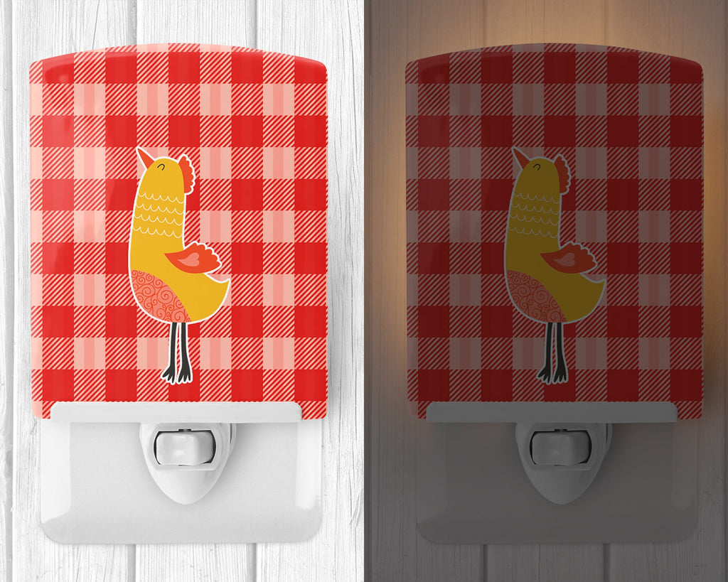 Chicken Ceramic Night Light Compact, UL-Certified, Ideal for Bedroom, Bathroom, Nursery, Hallway, Kitchen, 6x4x3, Multicolor