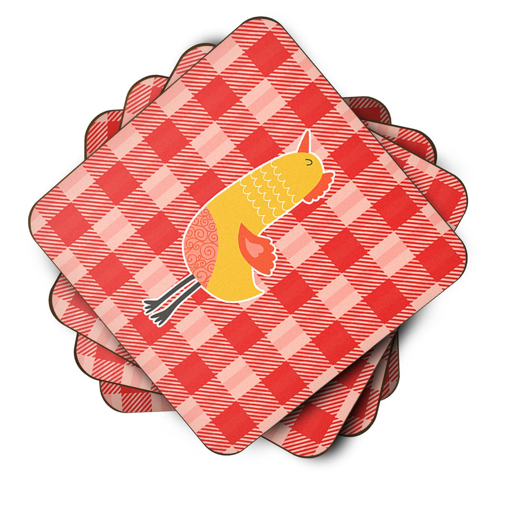 Chicken Foam Coasters Set of 4 Cup Coasters for Indoor Outdoor, Tabletop Protection, Anti Slip, Mouse pad Material
