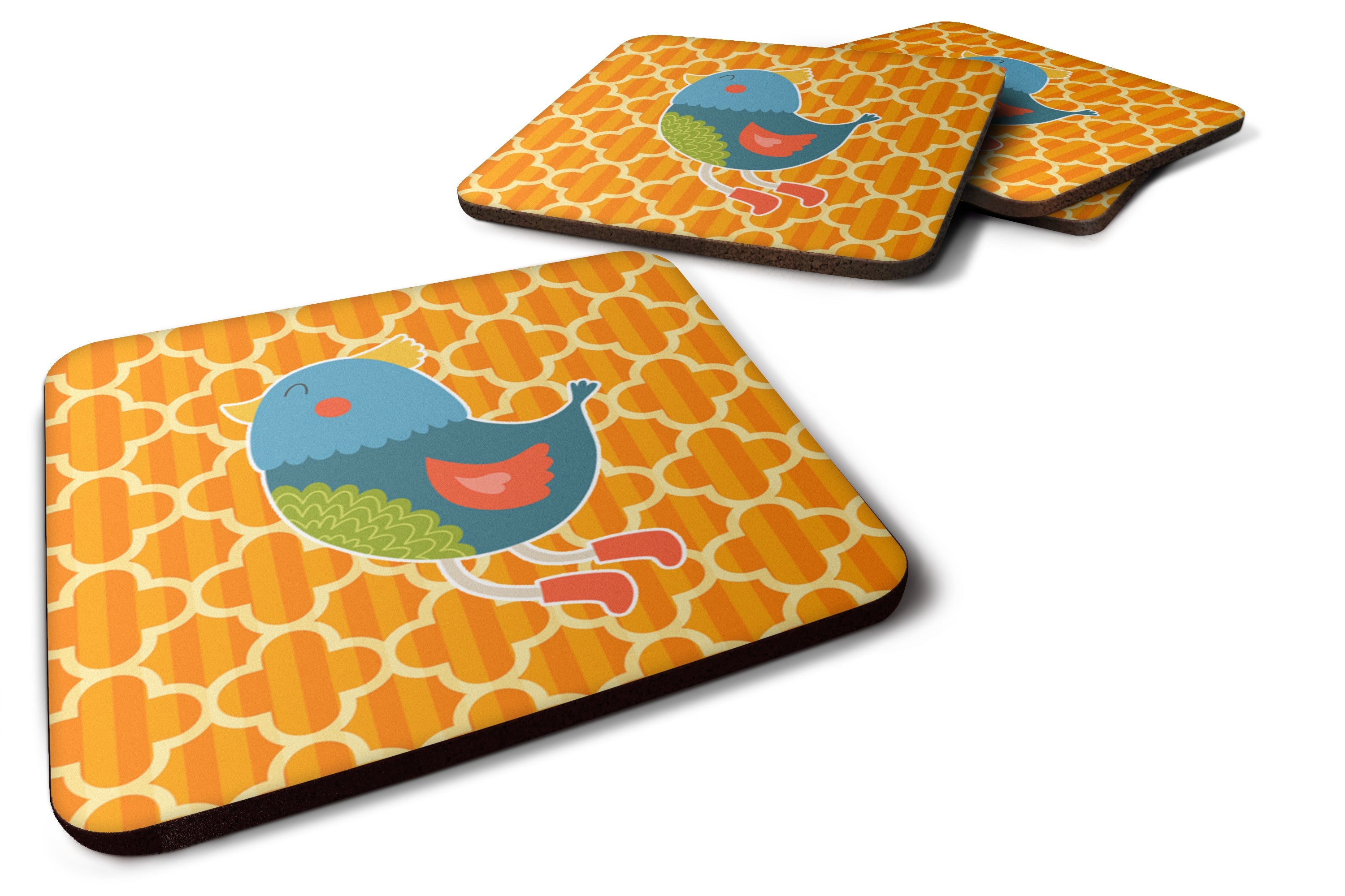 Bird Foam Coasters Set of 4 Cup Coasters for Indoor Outdoor, Tabletop Protection, Anti Slip, Mouse pad Material