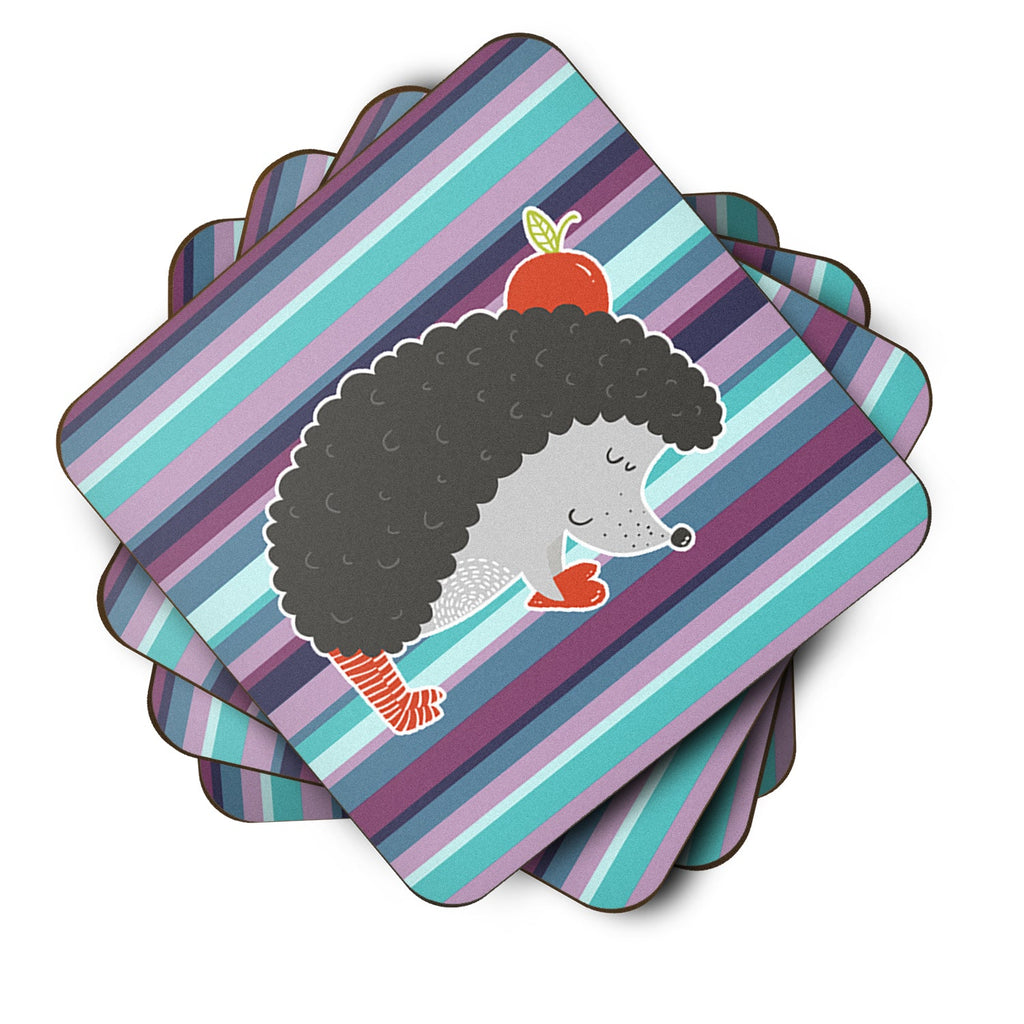 Hedgehog Foam Coasters Set of 4 Cup Coasters for Indoor Outdoor, Tabletop Protection, Anti Slip, Mouse pad Material