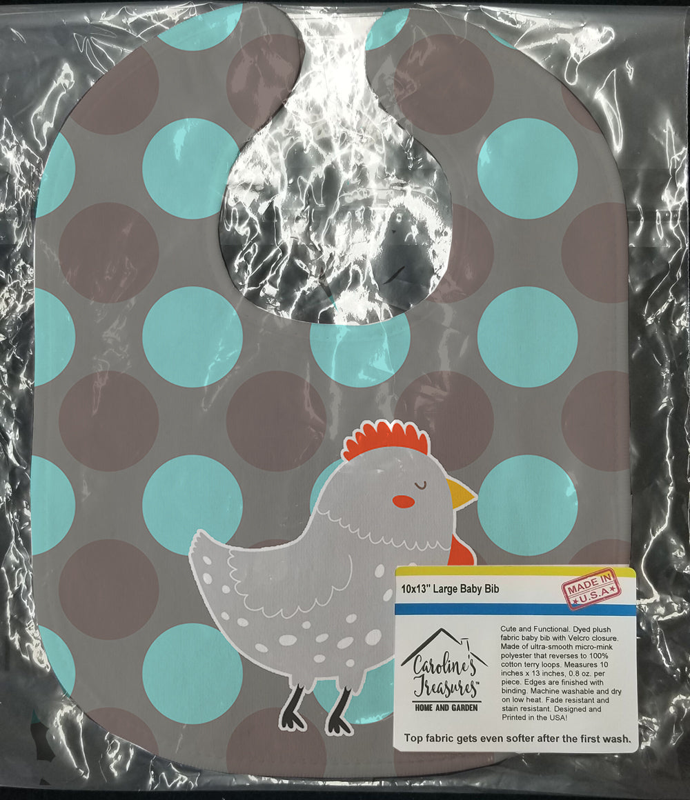 Grey Chicken Baby Bib Easy-Clean Baby Bib Baby Feeding Accessory Baby Mealtime Essential, 10 x 13, Multicolor
