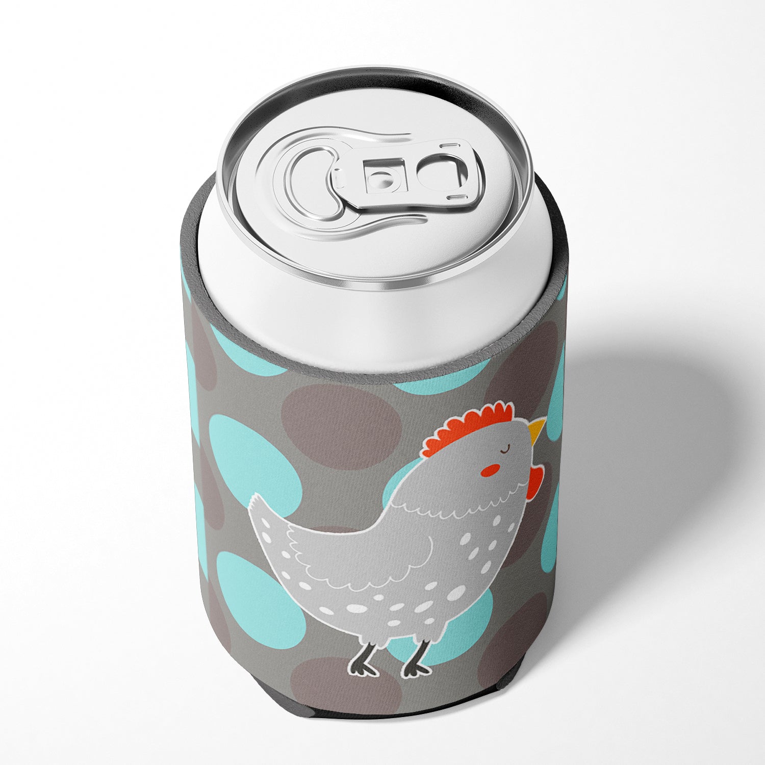 Grey Chicken Can or Bottle Hugger Cooler Sleeve for Standard 12 oz Cans, Insulated Foam Beer & Soda Can Hugger Reusable