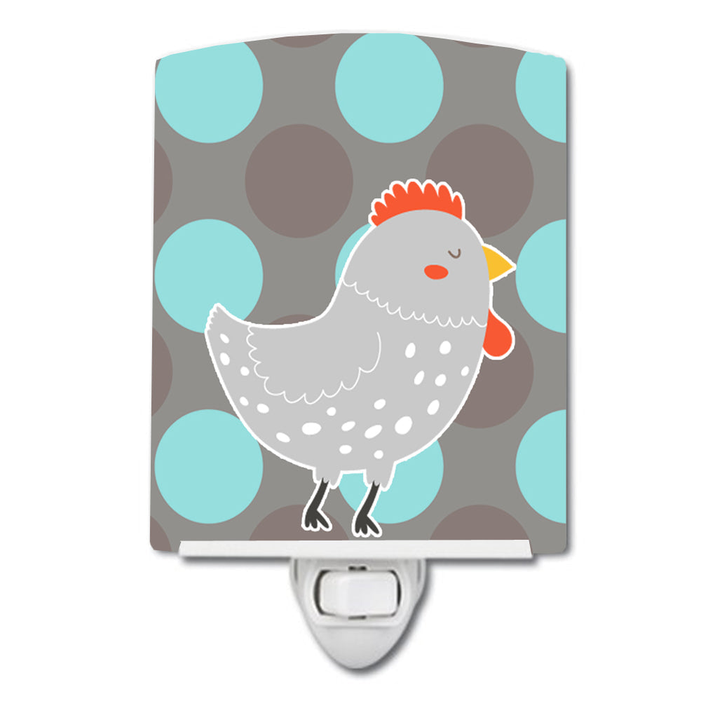Grey Chicken Ceramic Night Light Compact, UL-Certified, Ideal for Bedroom, Bathroom, Nursery, Hallway, Kitchen, 6x4x3, Multicolor