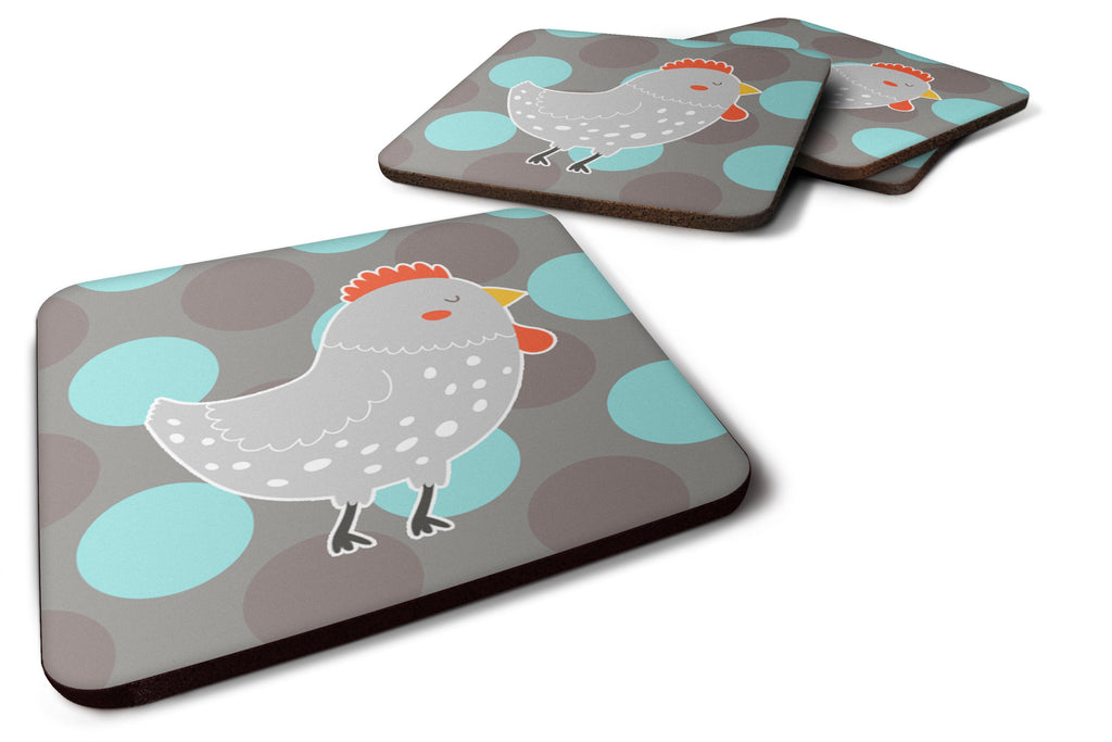 Grey Chicken Foam Coasters Set of 4 Cup Coasters for Indoor Outdoor, Tabletop Protection, Anti Slip, Mouse pad Material