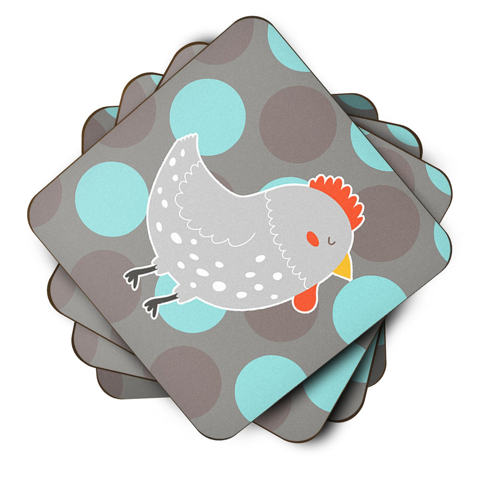 Grey Chicken Foam Coasters Set of 4 Cup Coasters for Indoor Outdoor, Tabletop Protection, Anti Slip, Mouse pad Material