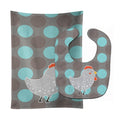 Grey Chicken Baby Bib & Burp Cloth Easy-Clean Baby Bib Baby Feeding Accessory Baby Mealtime Essential