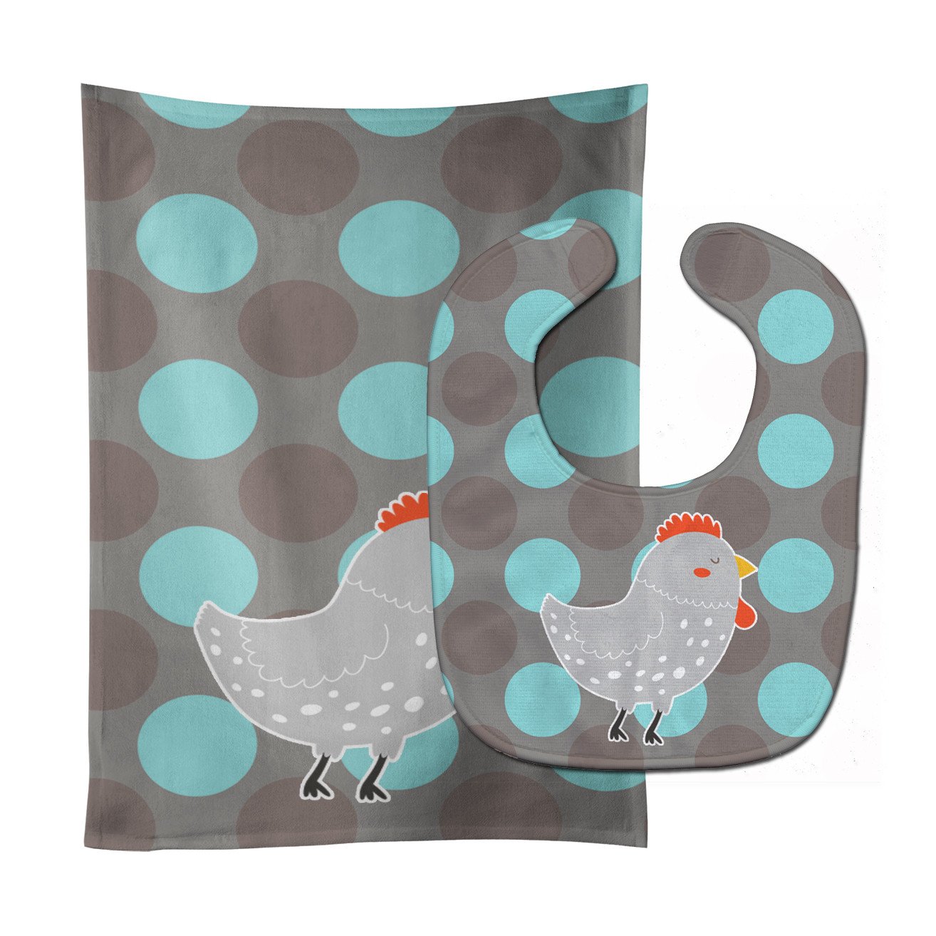 Grey Chicken Baby Bib & Burp Cloth Easy-Clean Baby Bib Baby Feeding Accessory Baby Mealtime Essential