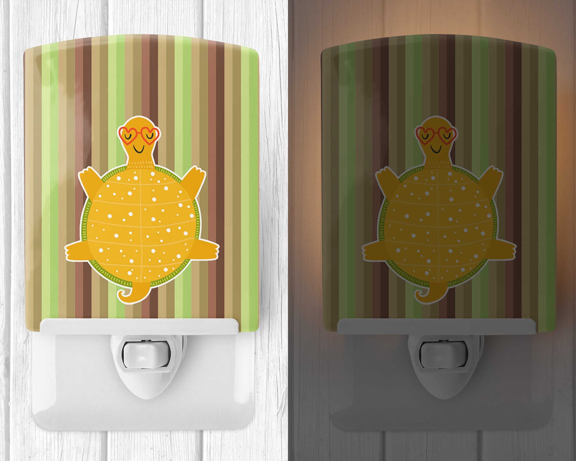 Turtle Ceramic Night Light Compact, UL-Certified, Ideal for Bedroom, Bathroom, Nursery, Hallway, Kitchen, 6x4x3, Multicolor