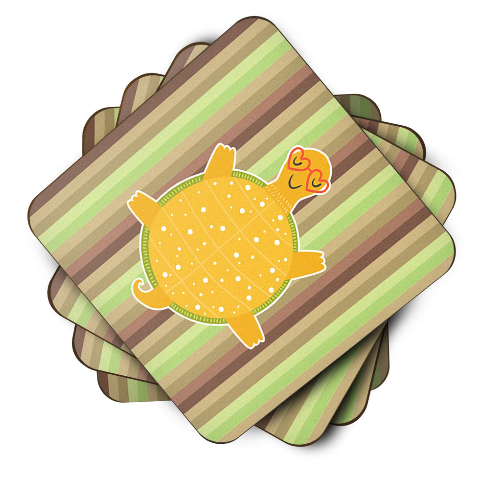 Turtle Foam Coasters Set of 4 Cup Coasters for Indoor Outdoor, Tabletop Protection, Anti Slip, Mouse pad Material