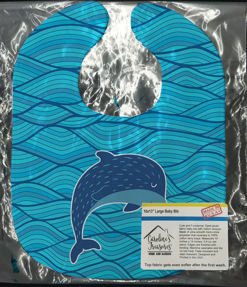 Dolphin Baby Bib Easy-Clean Baby Bib Baby Feeding Accessory Baby Mealtime Essential, 10 x 13, Multicolor