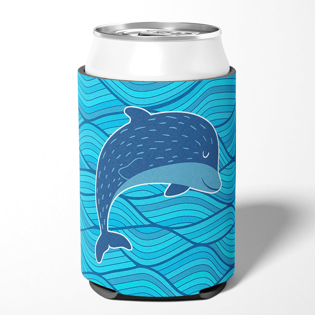 Dolphin Can or Bottle Hugger Cooler Sleeve for Standard 12 oz Cans, Insulated Foam Beer & Soda Can Hugger Reusable