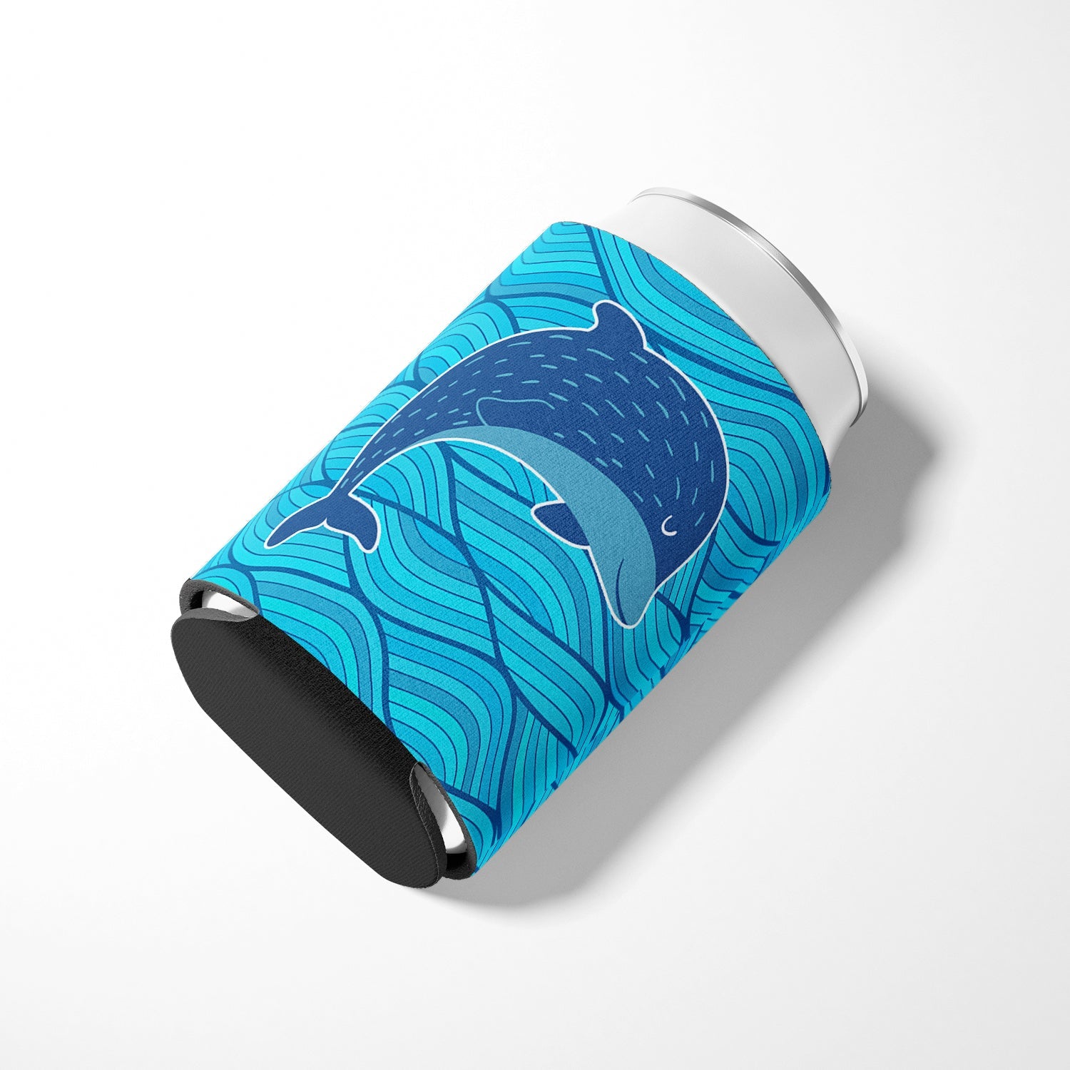 Dolphin Can or Bottle Hugger Cooler Sleeve for Standard 12 oz Cans, Insulated Foam Beer & Soda Can Hugger Reusable