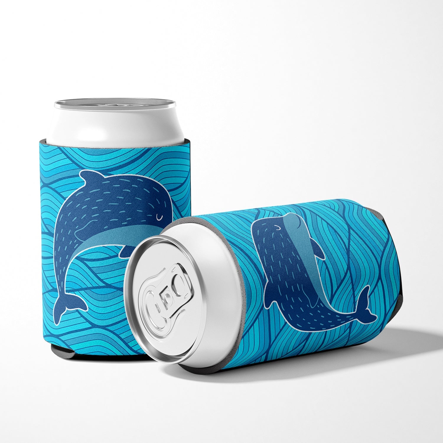 Dolphin Can or Bottle Hugger Cooler Sleeve for Standard 12 oz Cans, Insulated Foam Beer & Soda Can Hugger Reusable