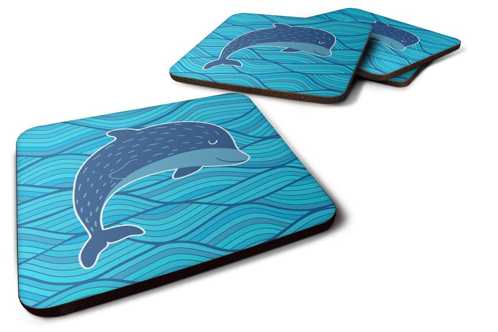 Dolphin Foam Coasters Set of 4 Cup Coasters for Indoor Outdoor, Tabletop Protection, Anti Slip, Mouse pad Material