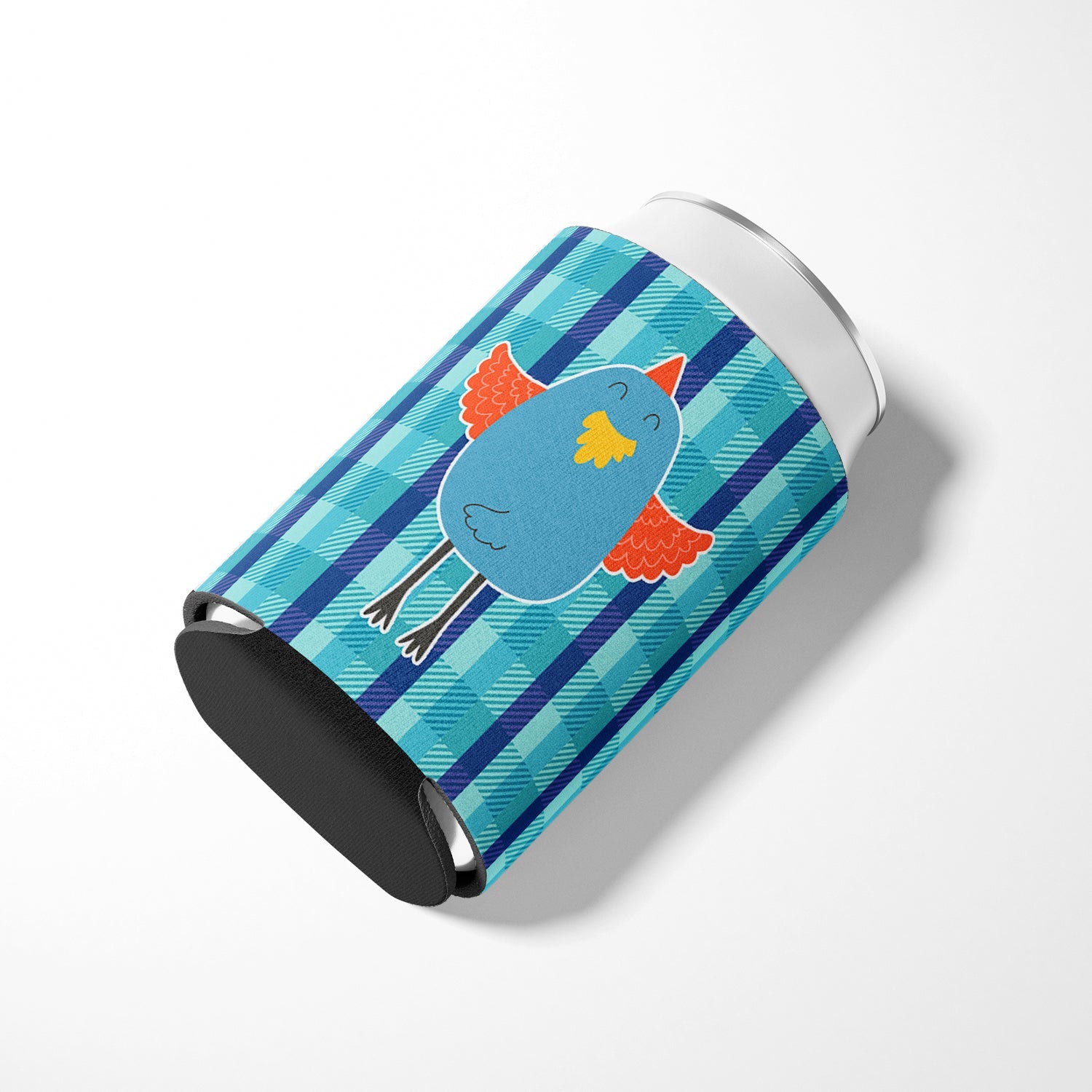 Blue Chicken Can or Bottle Hugger Cooler Sleeve for Standard 12 oz Cans, Insulated Foam Beer & Soda Can Hugger Reusable