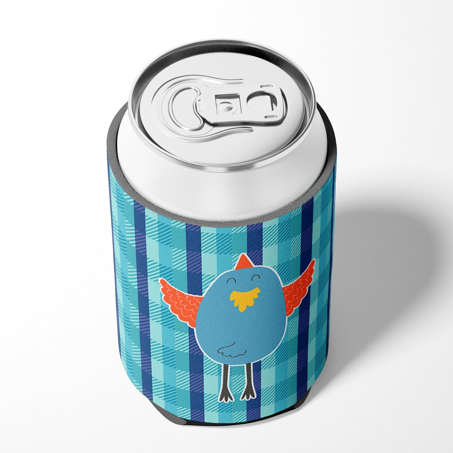 Blue Chicken Can or Bottle Hugger Cooler Sleeve for Standard 12 oz Cans, Insulated Foam Beer & Soda Can Hugger Reusable