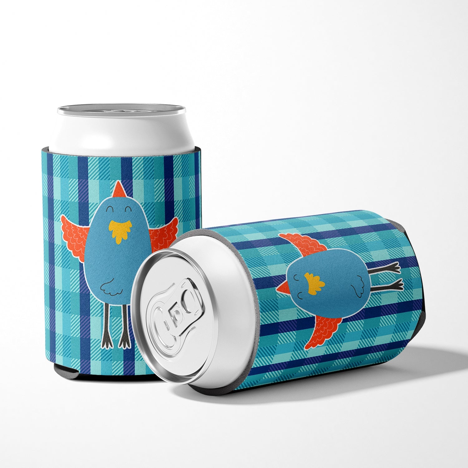 Blue Chicken Can or Bottle Hugger Cooler Sleeve for Standard 12 oz Cans, Insulated Foam Beer & Soda Can Hugger Reusable