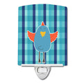 Blue Chicken Ceramic Night Light Compact, UL-Certified, Ideal for Bedroom, Bathroom, Nursery, Hallway, Kitchen, 6x4x3, Multicolor