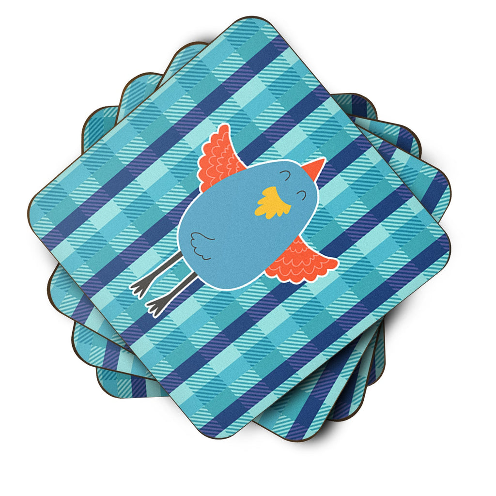 Blue Chicken Foam Coasters Set of 4 Cup Coasters for Indoor Outdoor, Tabletop Protection, Anti Slip, Mouse pad Material
