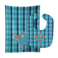Blue Chicken Baby Bib & Burp Cloth Easy-Clean Baby Bib Baby Feeding Accessory Baby Mealtime Essential