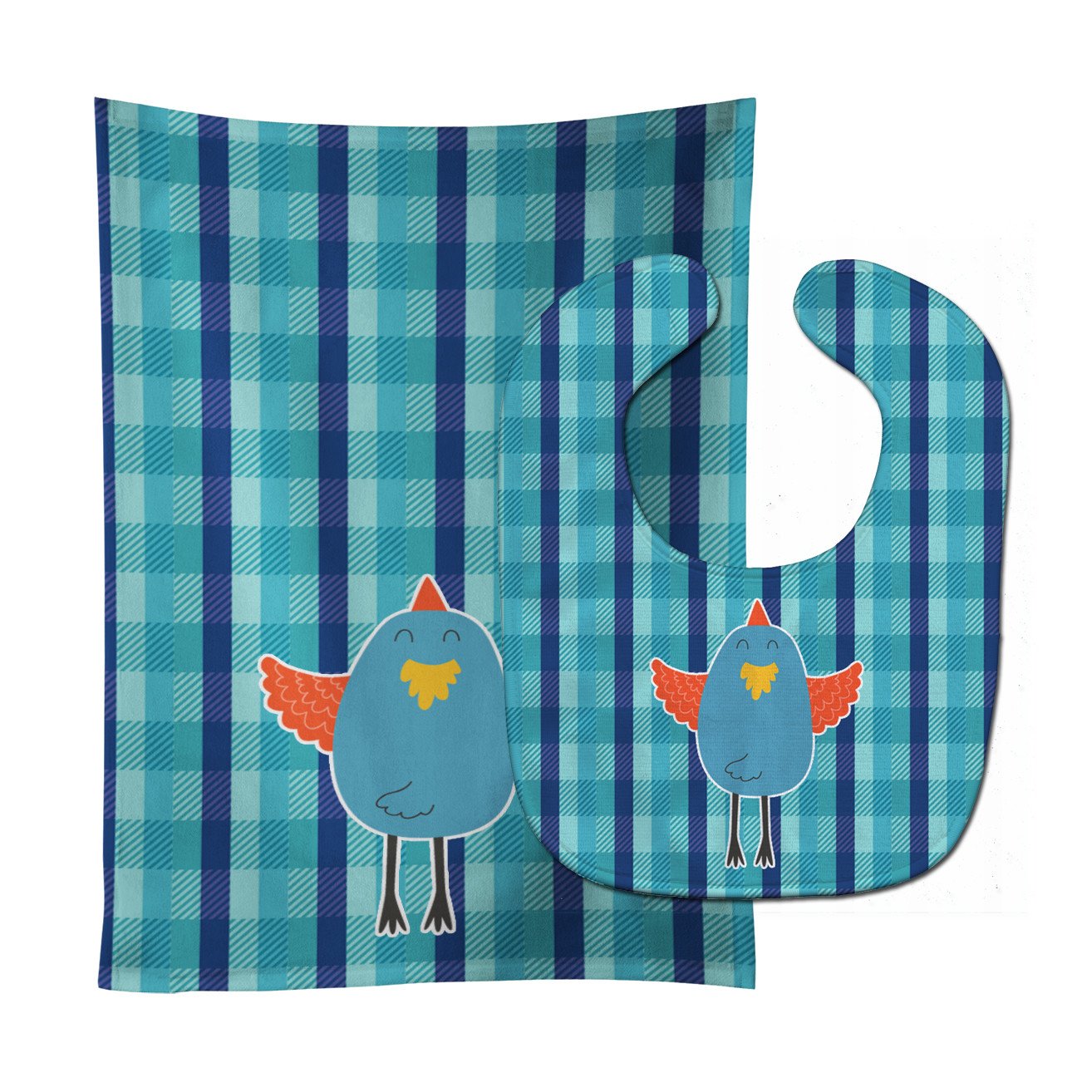 Blue Chicken Baby Bib & Burp Cloth Easy-Clean Baby Bib Baby Feeding Accessory Baby Mealtime Essential