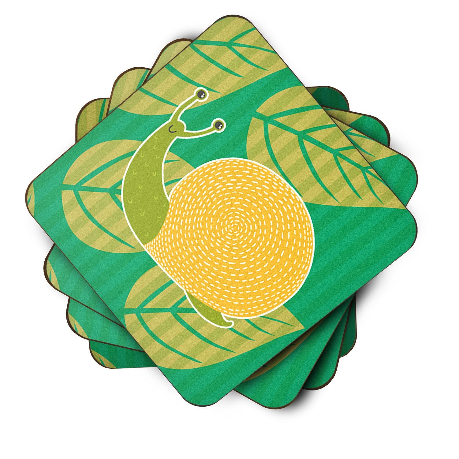 Snail Foam Coasters Set of 4 Cup Coasters for Indoor Outdoor, Tabletop Protection, Anti Slip, Mouse pad Material