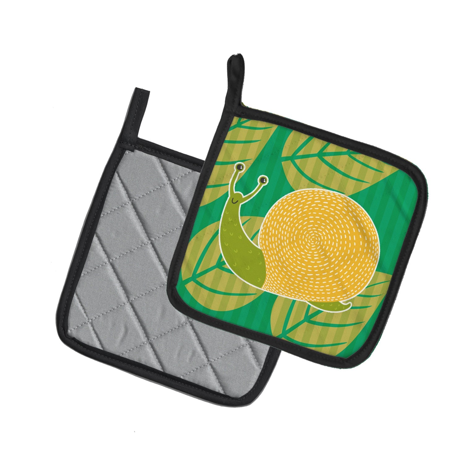 Snail Pot Holder Set of 2 Heat Resistant Quilted Hot Pads 7.5 x 7.5 Inch, Insulated Kitchen Trivets for Cooking & Baking