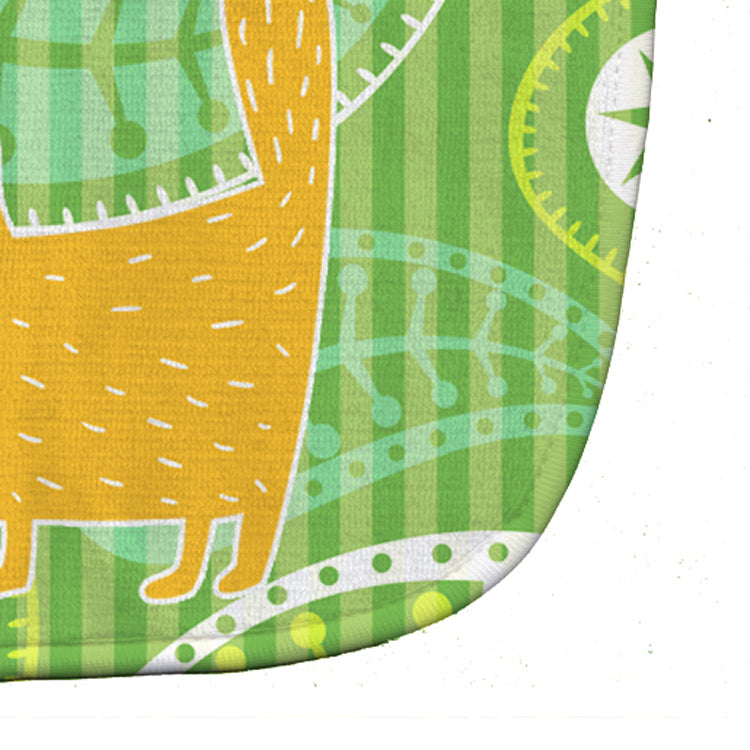 Cat on Paisley Baby Bib Easy-Clean Baby Bib Baby Feeding Accessory Baby Mealtime Essential, 10 x 13, Multicolor