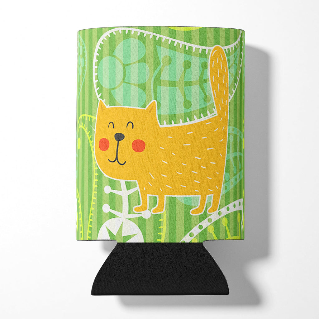 Cat on Paisley Can or Bottle Hugger Cooler Sleeve for Standard 12 oz Cans, Insulated Foam Beer & Soda Can Hugger Reusable