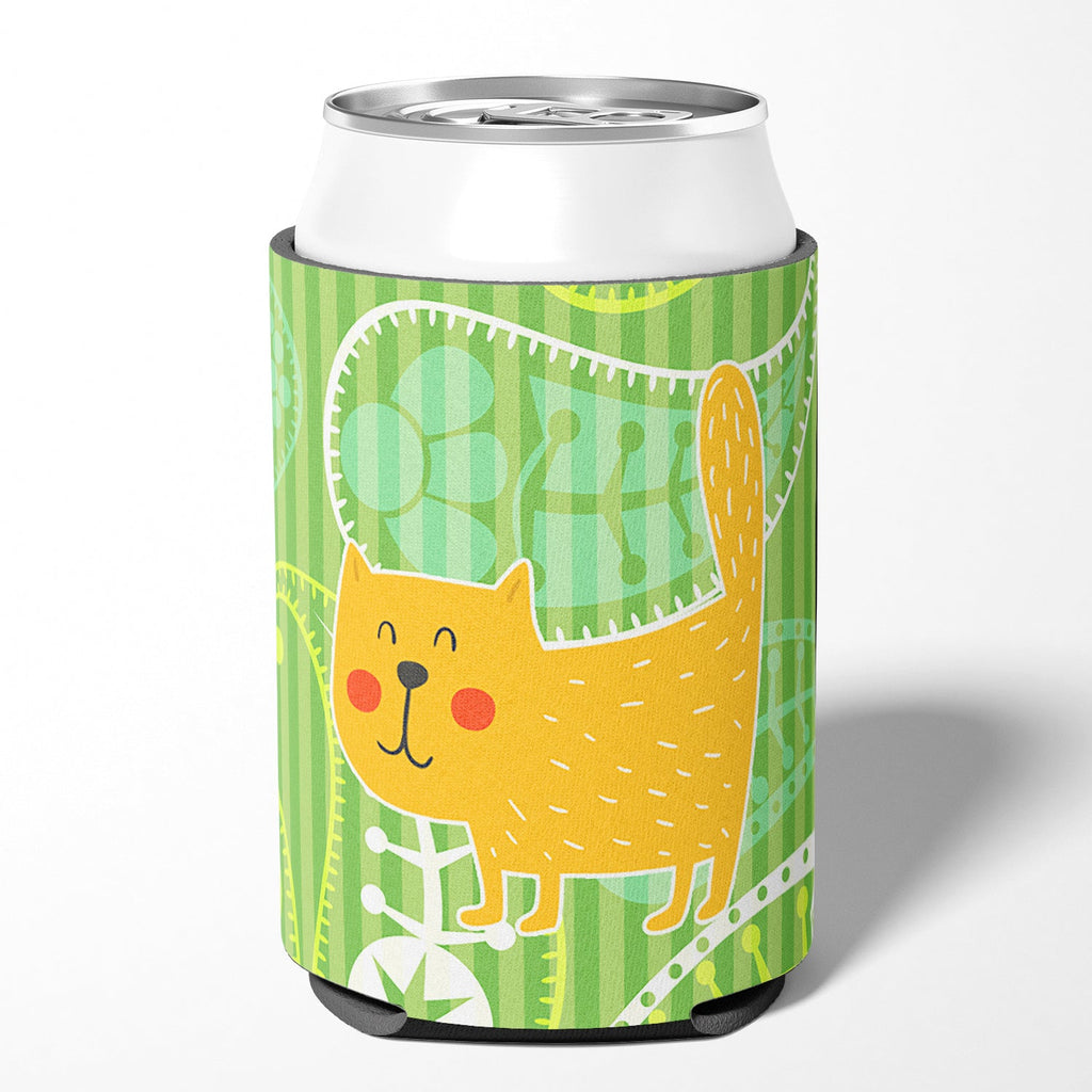 Cat on Paisley Can or Bottle Hugger Cooler Sleeve for Standard 12 oz Cans, Insulated Foam Beer & Soda Can Hugger Reusable
