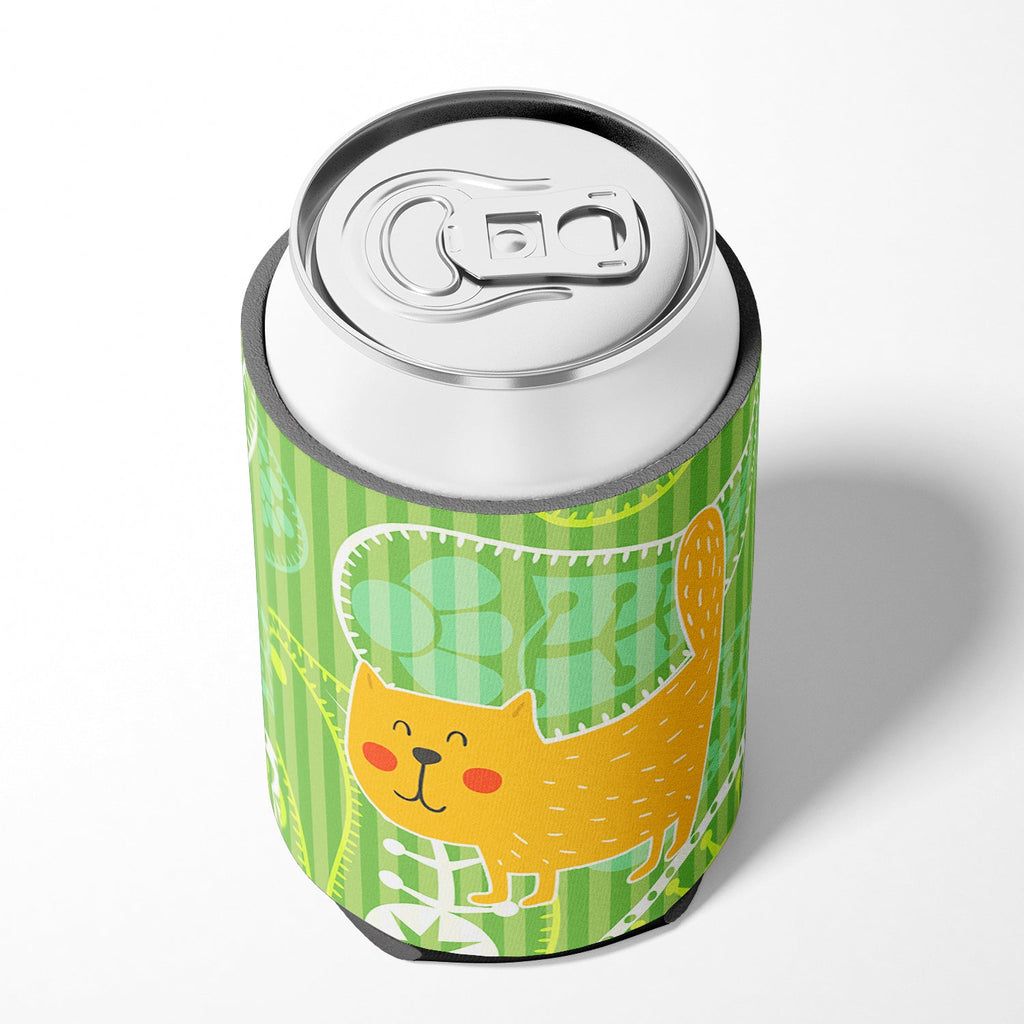 Cat on Paisley Can or Bottle Hugger Cooler Sleeve for Standard 12 oz Cans, Insulated Foam Beer & Soda Can Hugger Reusable
