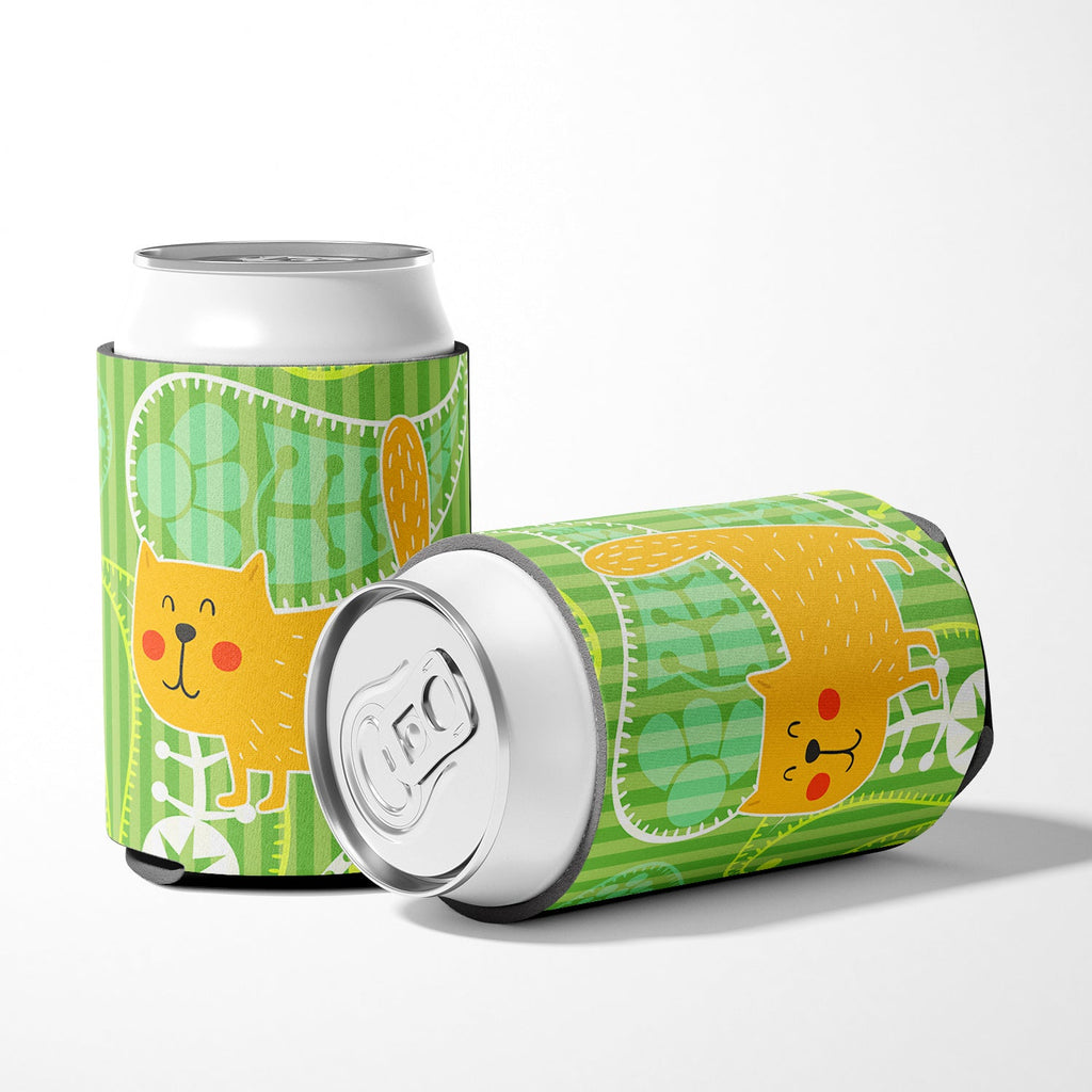 Cat on Paisley Can or Bottle Hugger Cooler Sleeve for Standard 12 oz Cans, Insulated Foam Beer & Soda Can Hugger Reusable