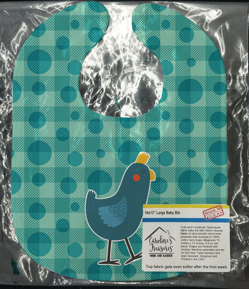 Polkadot Chicken Baby Bib Easy-Clean Baby Bib Baby Feeding Accessory Baby Mealtime Essential, 10 x 13, Multicolor