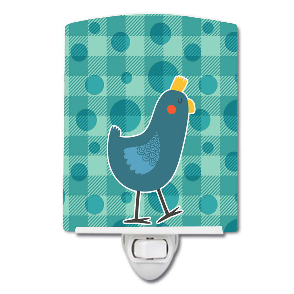 Polkadot Chicken Ceramic Night Light Compact, UL-Certified, Ideal for Bedroom, Bathroom, Nursery, Hallway, Kitchen, 6x4x3, Multicolor