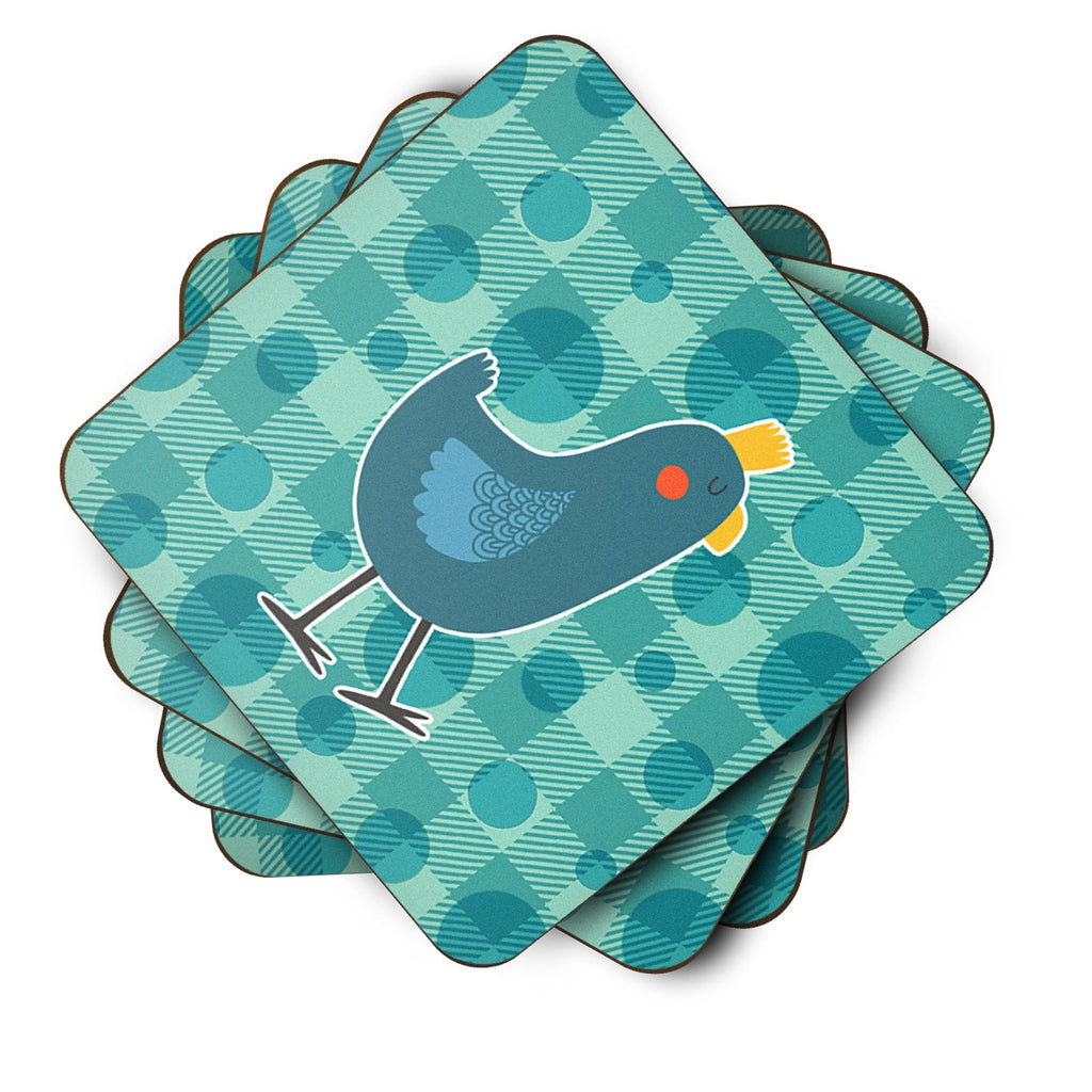 Polkadot Chicken Foam Coasters Set of 4 Cup Coasters for Indoor Outdoor, Tabletop Protection, Anti Slip, Mouse pad Material