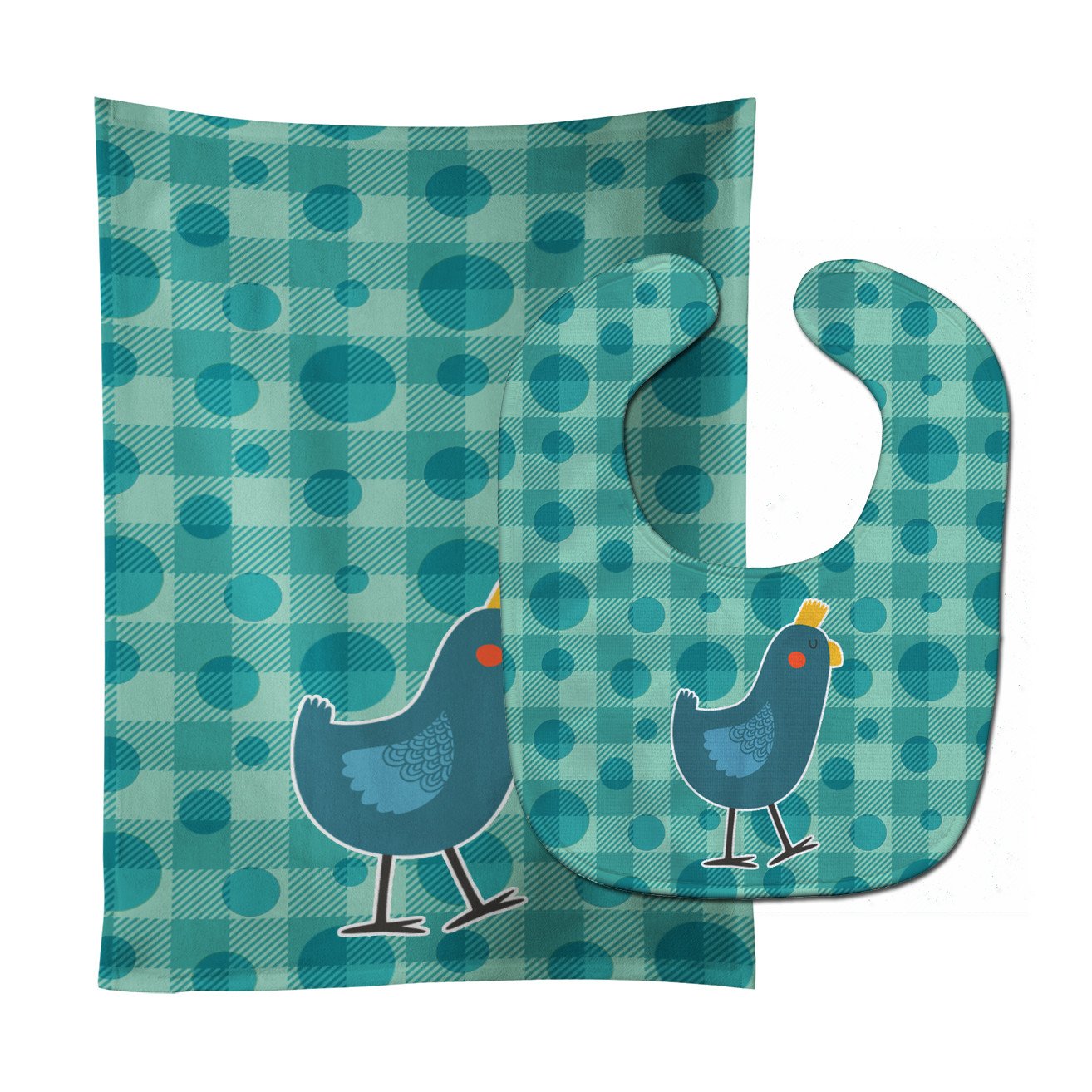 Polkadot Chicken Baby Bib & Burp Cloth Easy-Clean Baby Bib Baby Feeding Accessory Baby Mealtime Essential