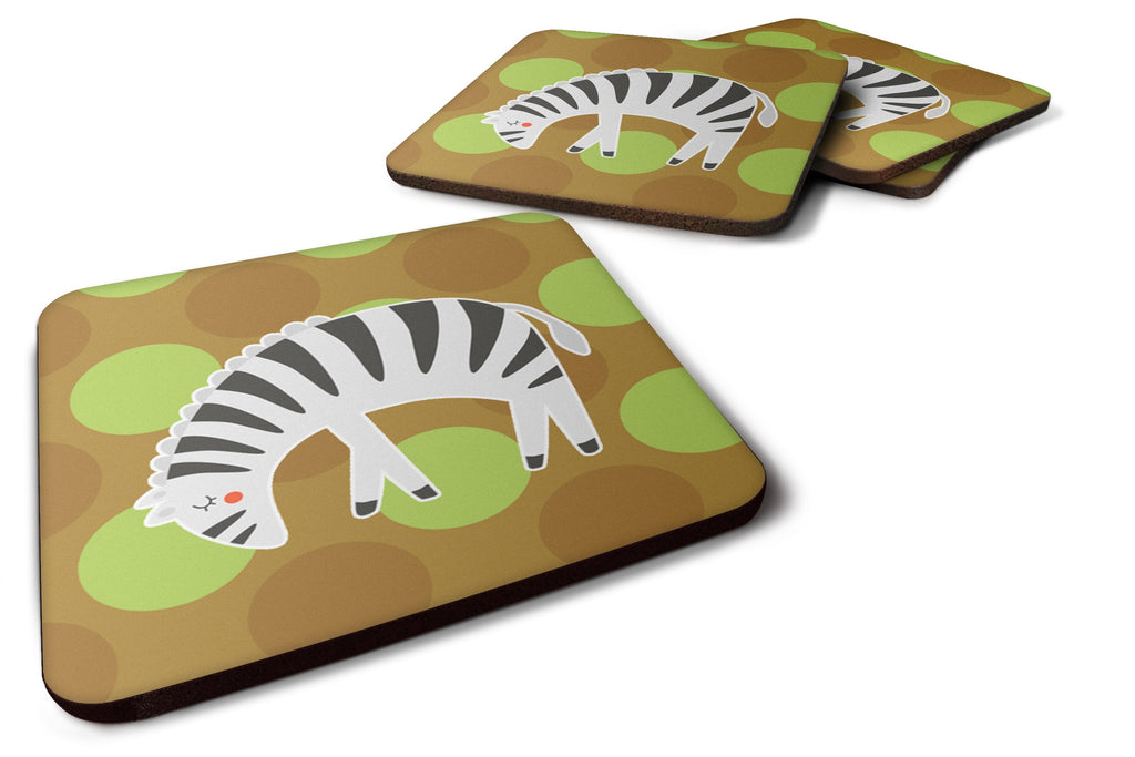 Zebra Foam Coasters Set of 4 Cup Coasters for Indoor Outdoor, Tabletop Protection, Anti Slip, Mouse pad Material
