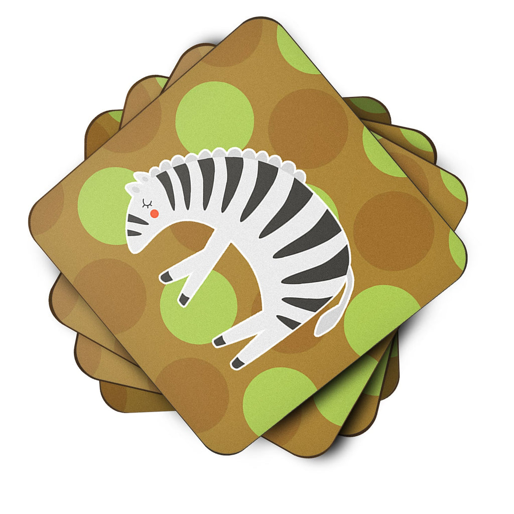 Zebra Foam Coasters Set of 4 Cup Coasters for Indoor Outdoor, Tabletop Protection, Anti Slip, Mouse pad Material