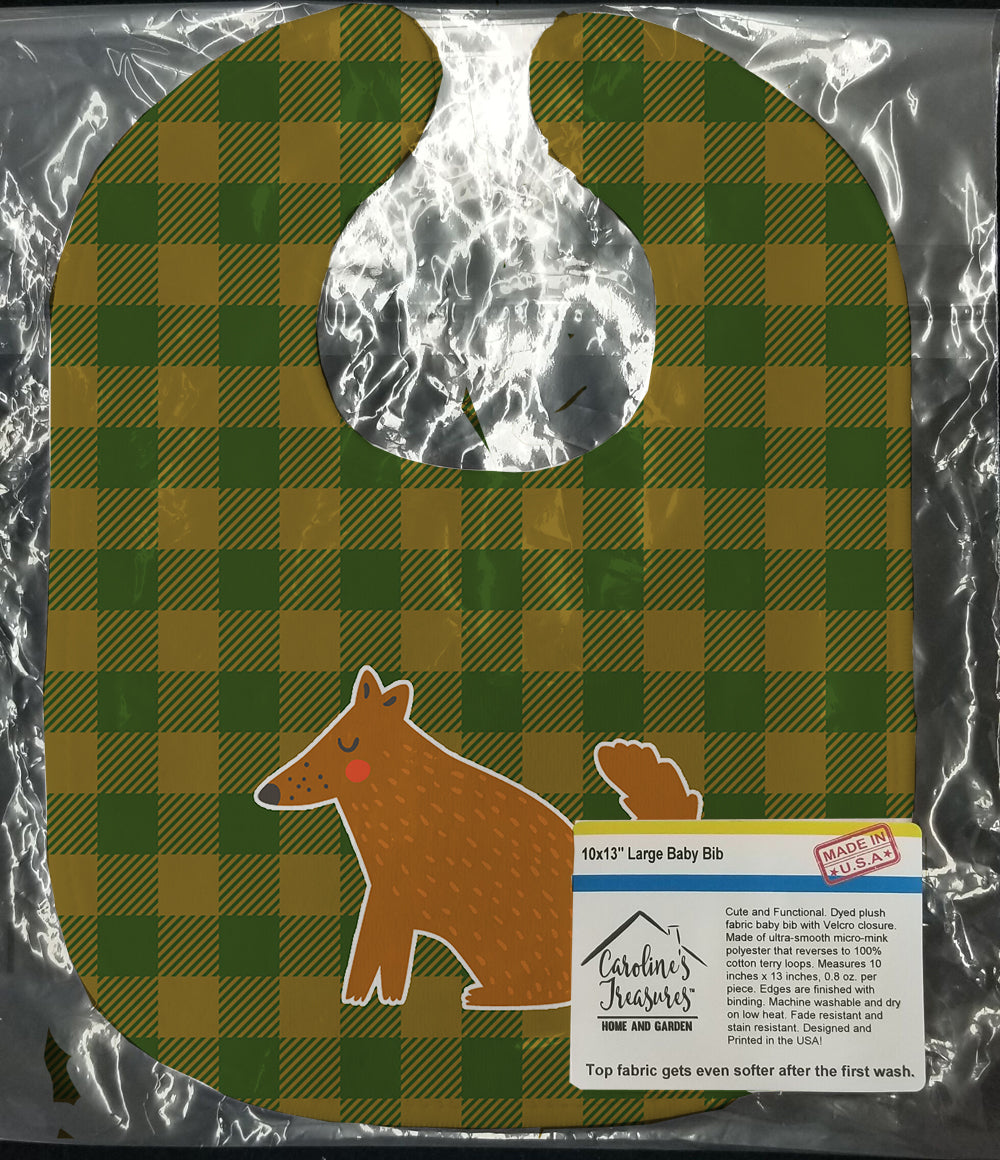 Brown Wolf Baby Bib Easy-Clean Baby Bib Baby Feeding Accessory Baby Mealtime Essential, 10 x 13, Multicolor