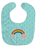 Rainbow in Clouds Baby Bib Easy-Clean Baby Bib Baby Feeding Accessory Baby Mealtime Essential, 10 x 13, Multicolor
