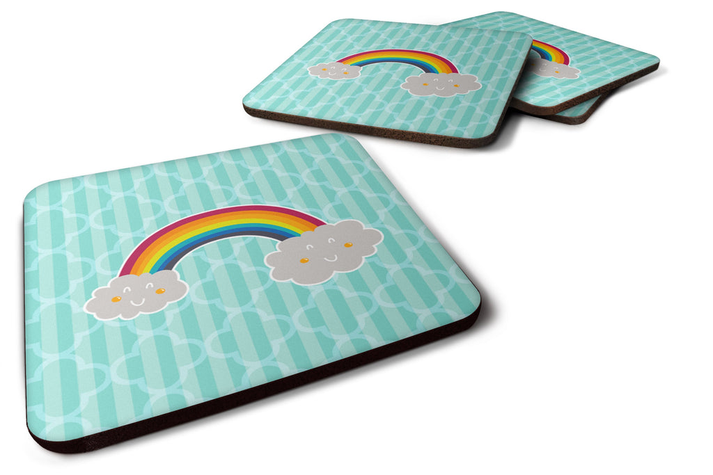Rainbow in Clouds Foam Coasters Set of 4 Cup Coasters for Indoor Outdoor, Tabletop Protection, Anti Slip, Mouse pad Material