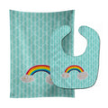 Rainbow in Clouds Baby Bib & Burp Cloth Easy-Clean Baby Bib Baby Feeding Accessory Baby Mealtime Essential
