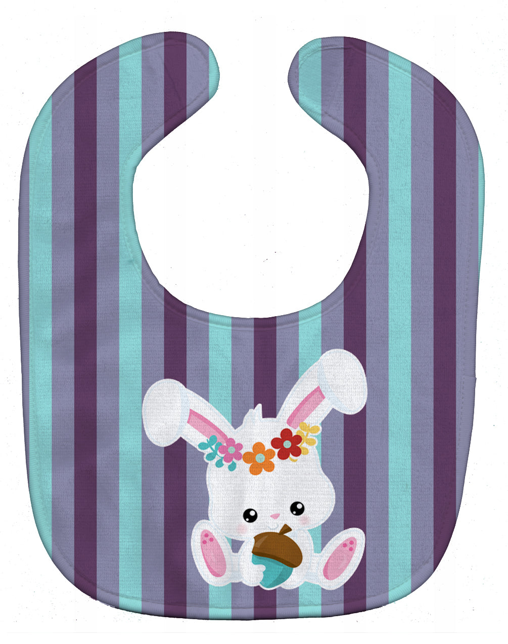 Bunny Rabbit Baby Bib Easy-Clean Baby Bib Baby Feeding Accessory Baby Mealtime Essential, 10 x 13, Multicolor