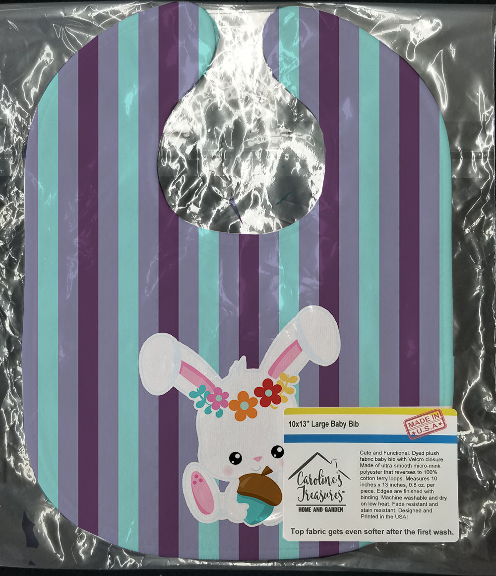Bunny Rabbit Baby Bib Easy-Clean Baby Bib Baby Feeding Accessory Baby Mealtime Essential, 10 x 13, Multicolor