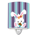 Bunny Rabbit Ceramic Night Light Compact, UL-Certified, Ideal for Bedroom, Bathroom, Nursery, Hallway, Kitchen, 6x4x3, Multicolor