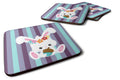 Bunny Rabbit Foam Coasters Set of 4 Cup Coasters for Indoor Outdoor, Tabletop Protection, Anti Slip, Mouse pad Material
