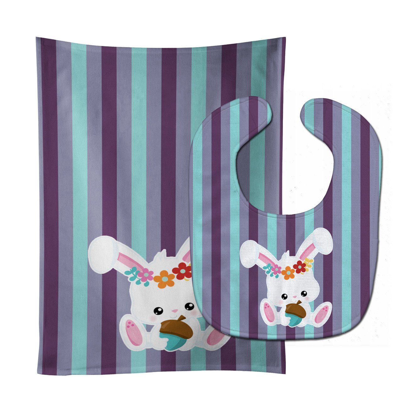 Bunny Rabbit Baby Bib & Burp Cloth Easy-Clean Baby Bib Baby Feeding Accessory Baby Mealtime Essential